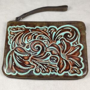 Patricia Nash Cassini Wristlet in Tooled Turquoise
